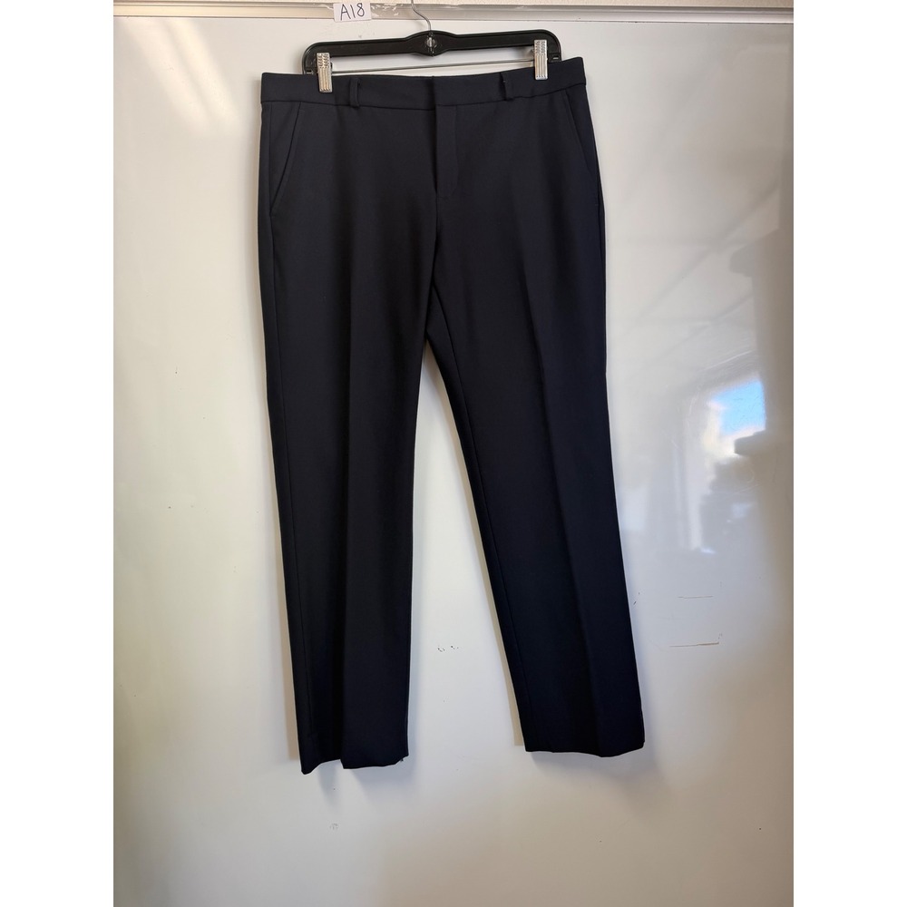Banana Republic Ryan Navy Blue Wool Blend Dress Pants Petite 10P Straight Leg